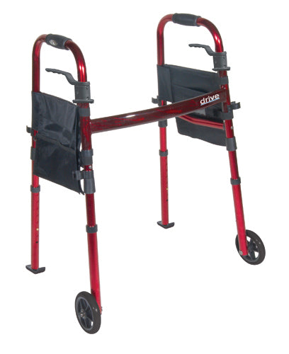 Deluxe Folding Travel Walker Red