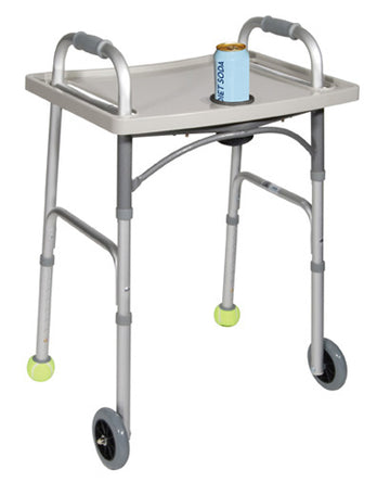 Universal Walker Tray with Cup Holder  Grey  Drive