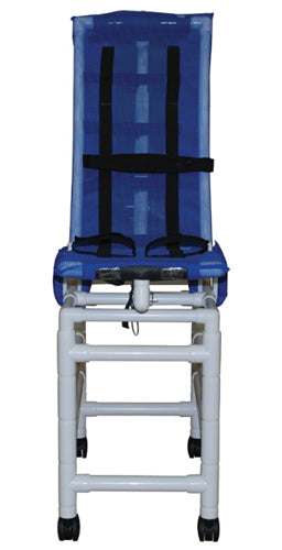 Bath Chair Articulating MedPVC Recl w/2 Base Ext & Casters