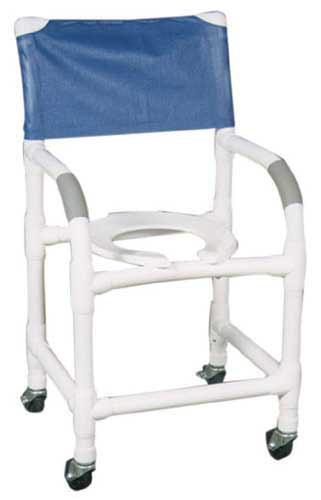 Shower Chair PVC w/ Blue Soft Seat Deluxe Elongated